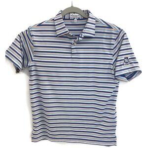 Peter Millar Polo Shirt Boys Large 11-12 Striped‎ Summer Comfort Golf Riverbend